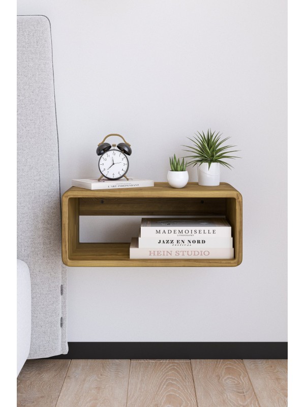 Oak Colored Floating Nightstand