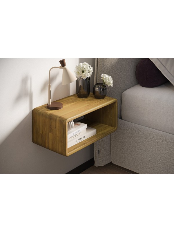 Oak Colored Floating Nightstand