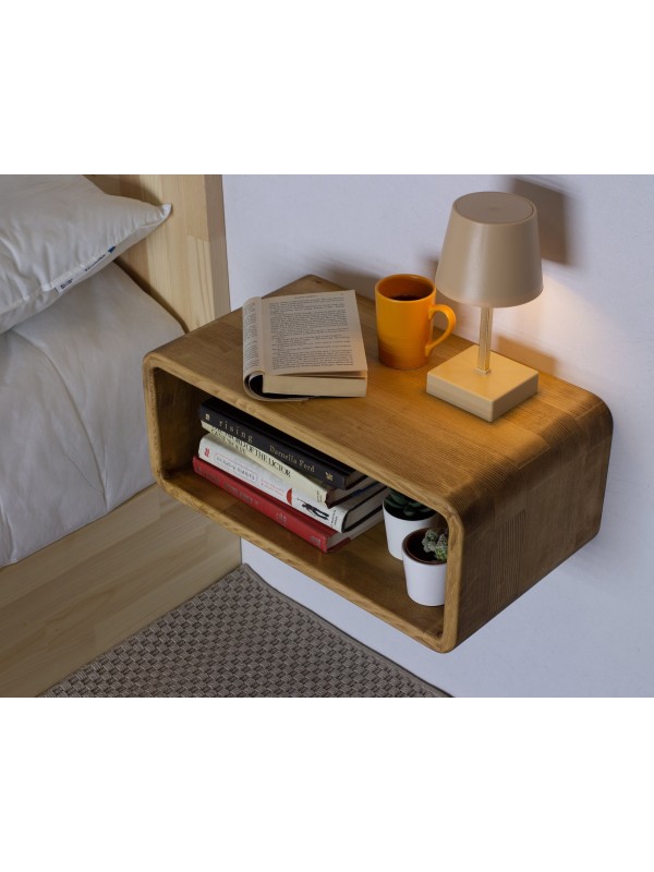 Oak Colored Floating Nightstand
