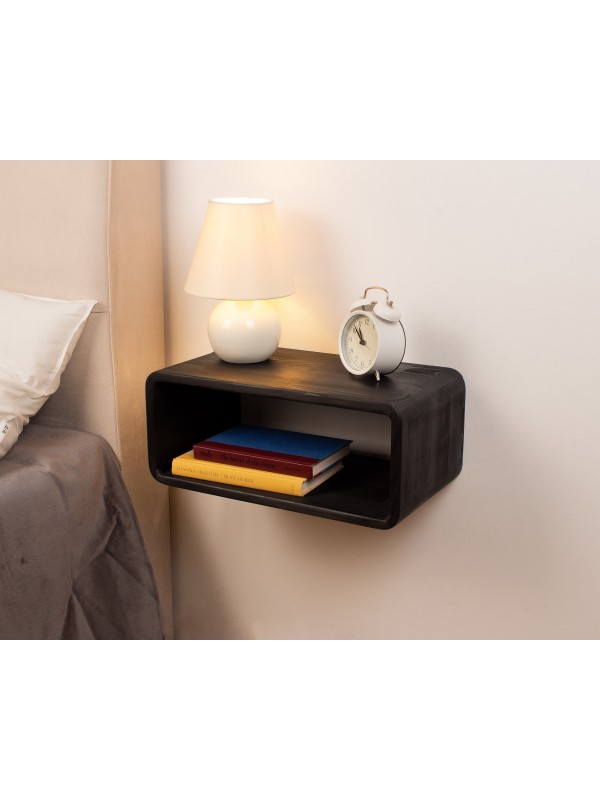 Black Wood Floating Nightstand