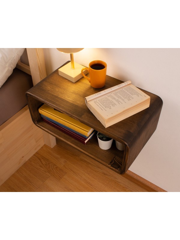 Walnut Colored Floating Nightstand