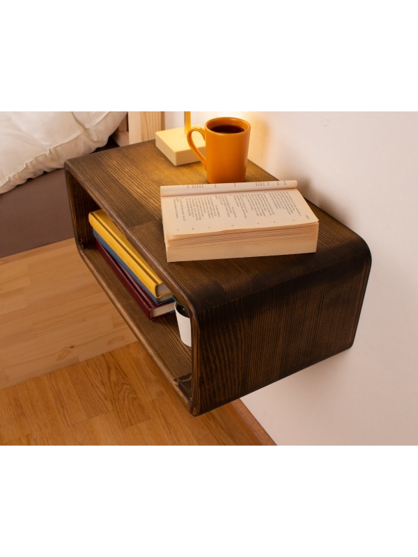 Walnut Colored Floating Nightstand