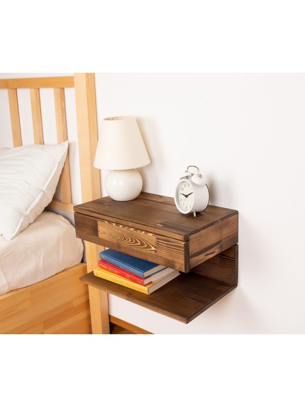 Walnut Wood Floating Nightstand