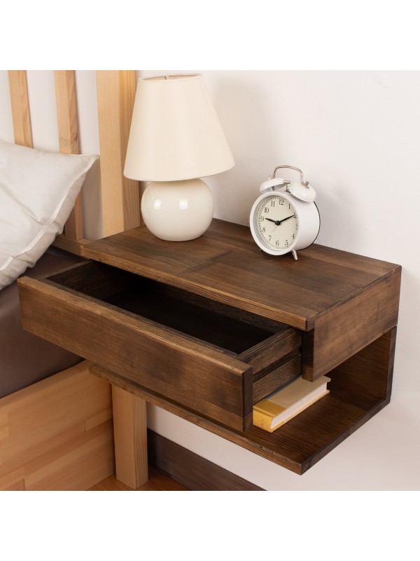 Walnut Wood Floating Nightstand