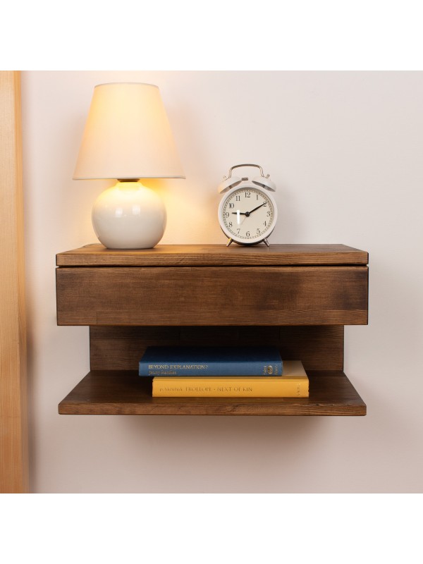 Walnut Wood Floating Nightstand