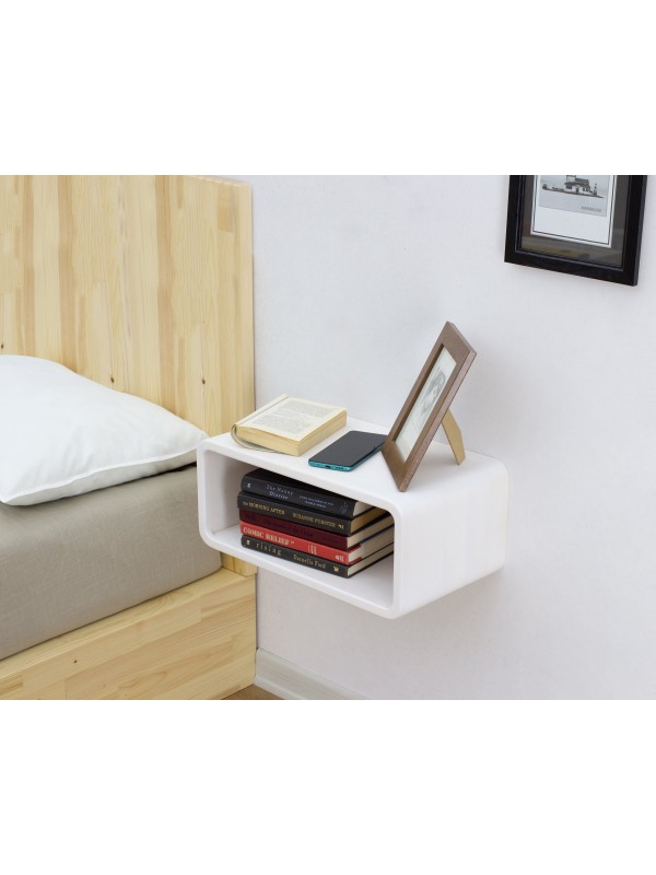 White Light Floating Nightstand