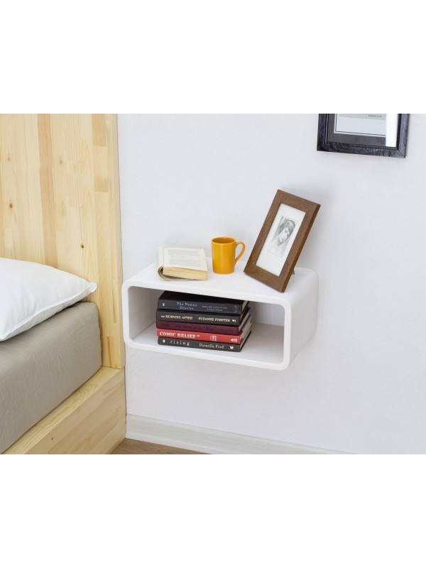 White Light Floating Nightstand
