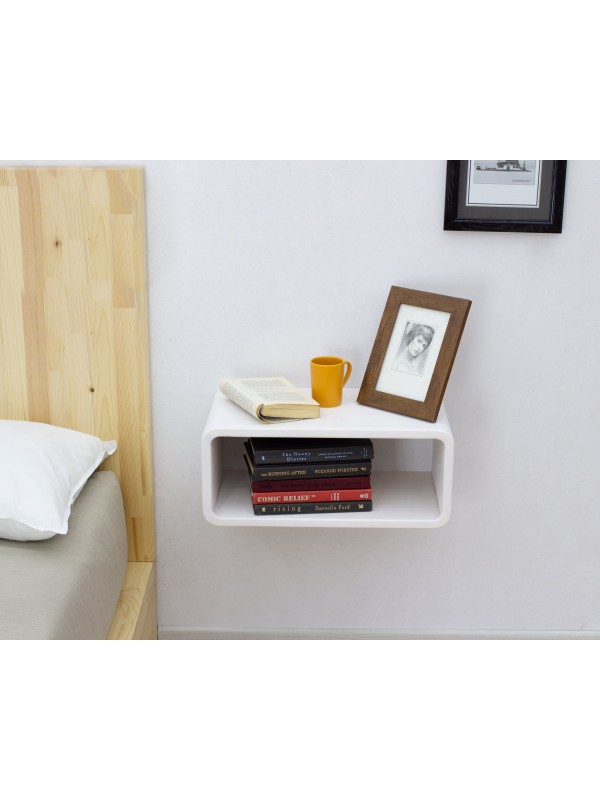 White Light Floating Nightstand