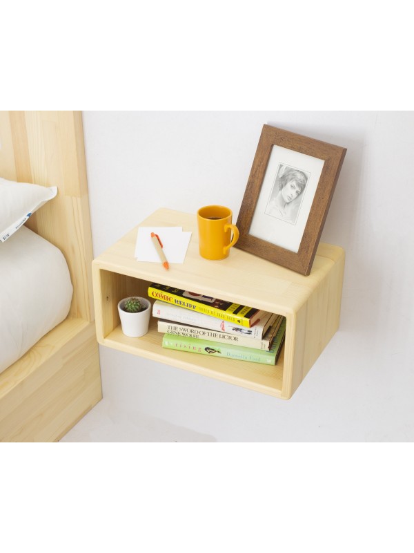 Burlywood Wood Floating Nightstand