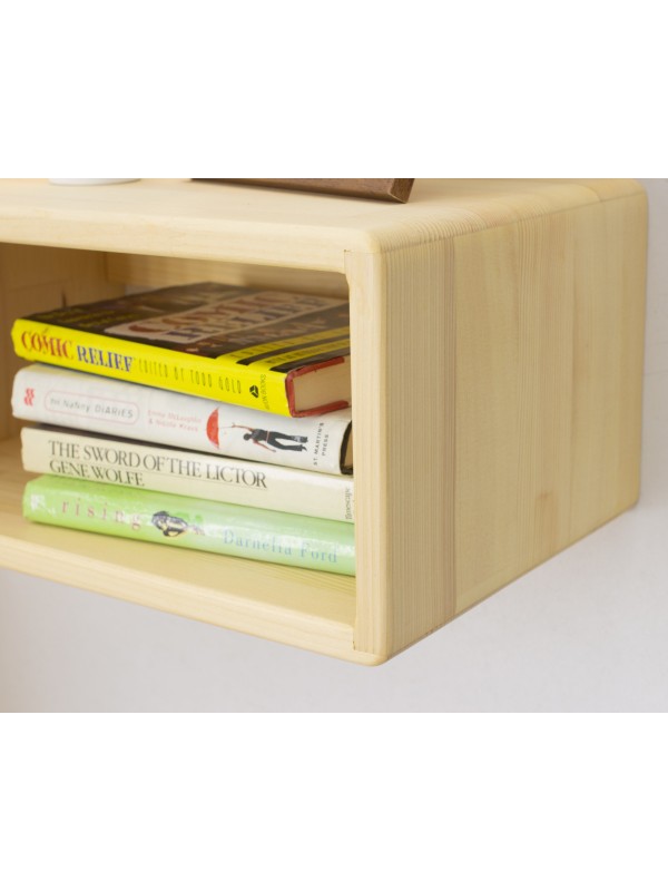 Burlywood Wood Floating Nightstand