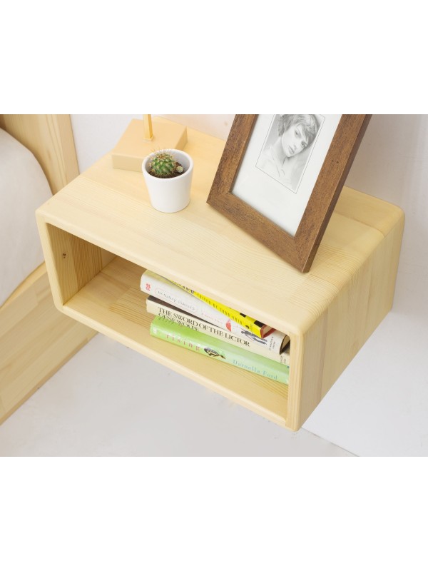 Burlywood Wood Floating Nightstand