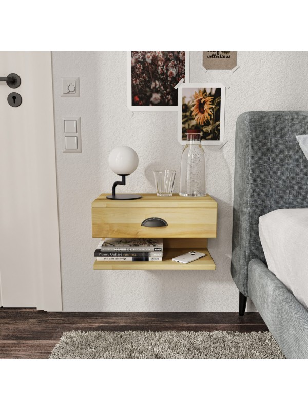 Natural Color Floating Nightstand