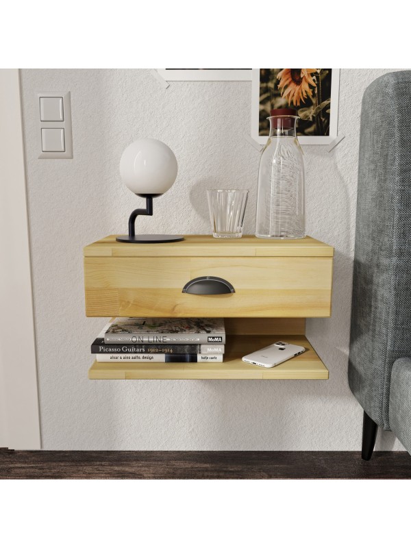 Natural Color Floating Nightstand