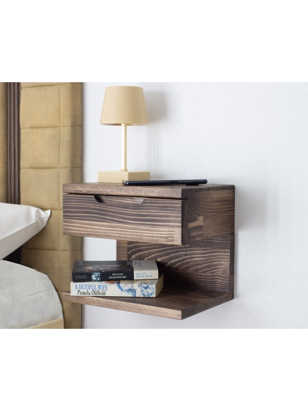 Wall Mounted Wood Nightstand with Drawer