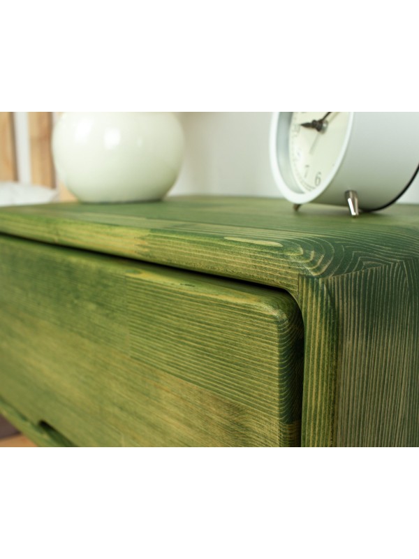 Green Floating Nightstand with Drawer